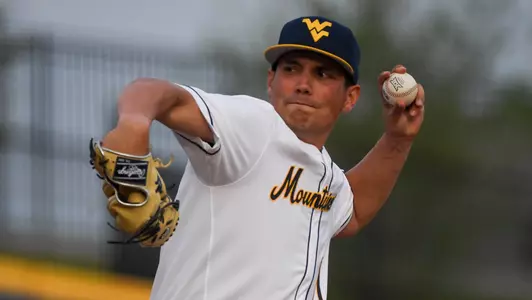 Starter Ben Hampton fires a pitch.