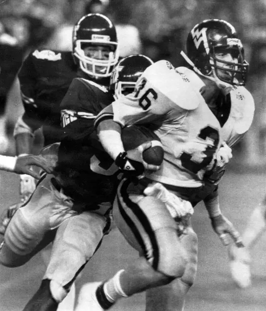 1984 Bluebonnet Bowl action - Ron Wolfley