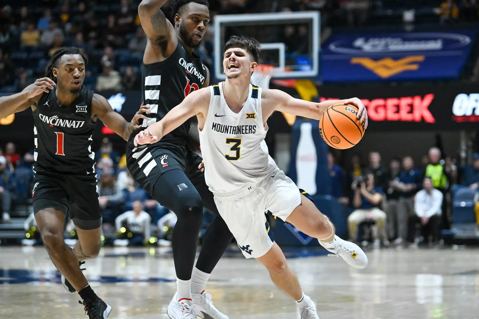 Kerr Kriisa is fouled while drive up the floor.