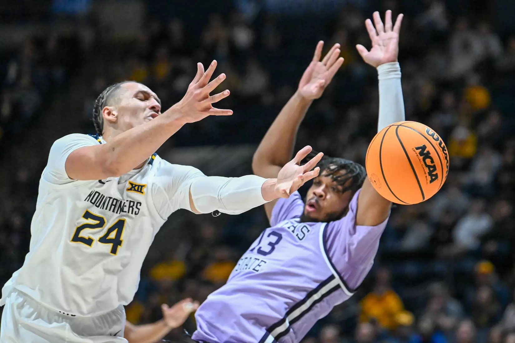 Patrick Suemnick fights for a rebound.
