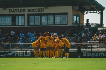 team huddle at baylor