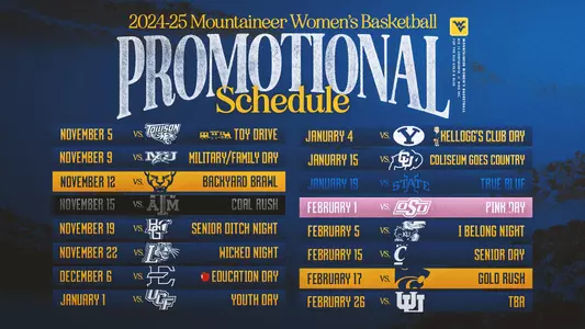 WBB Promo Schedule