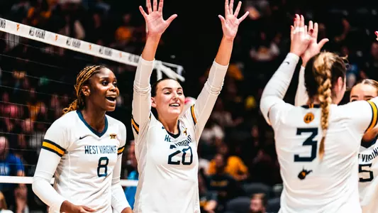 Volleyball team celebration