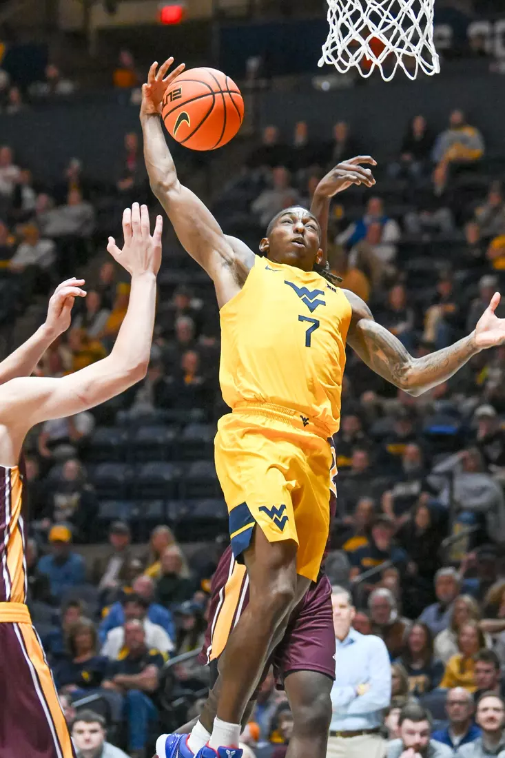 WVU vs Iona action Wednesday night at the WVU Coliseum.