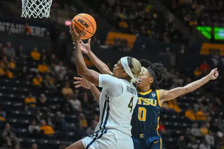 WVU vs ETSU women's basketball at the WVU Coliseum.
