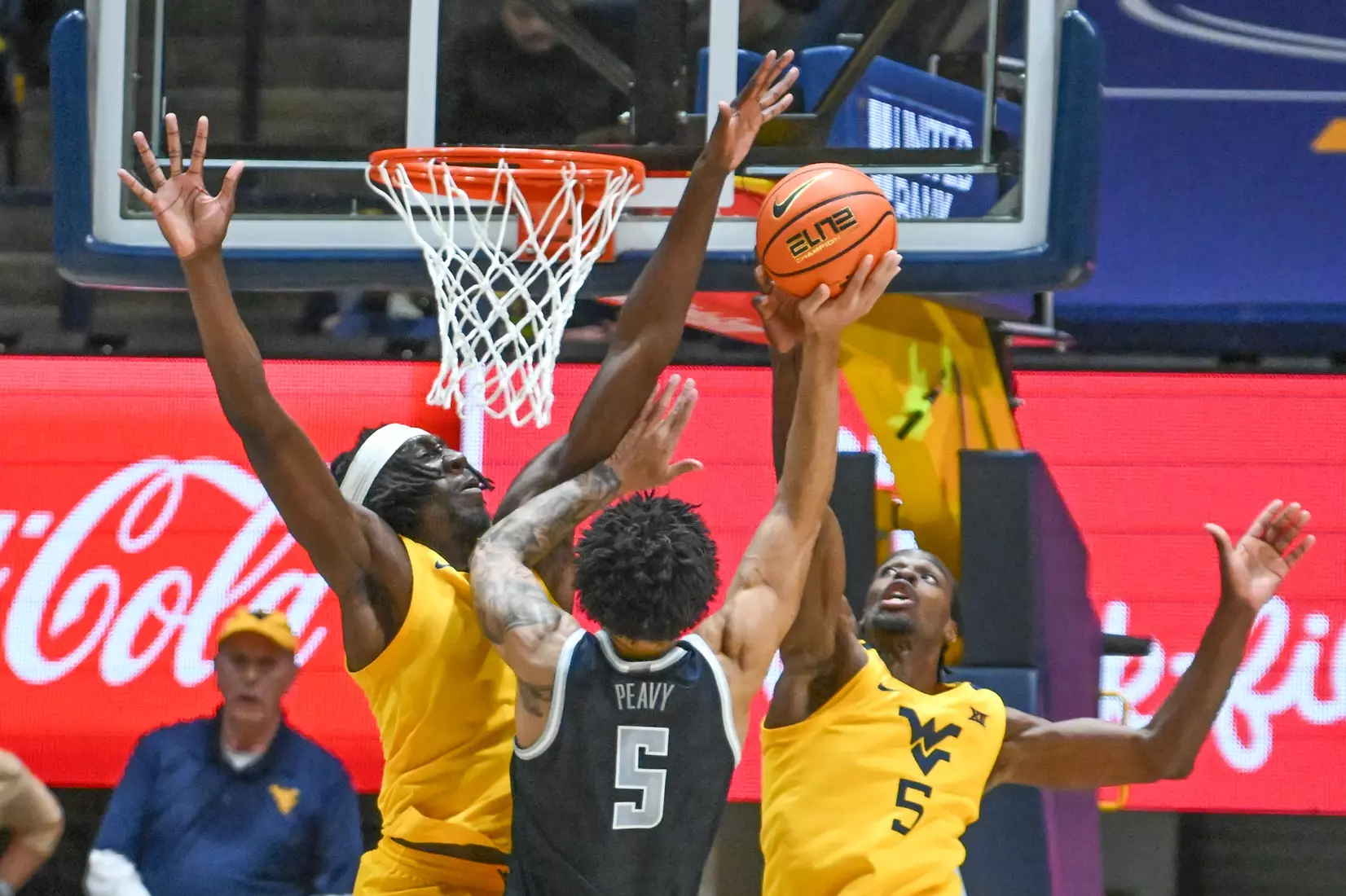 WVU vs Georgetown action at the WVU Coliseum Friday, Dec. 6, 2024.