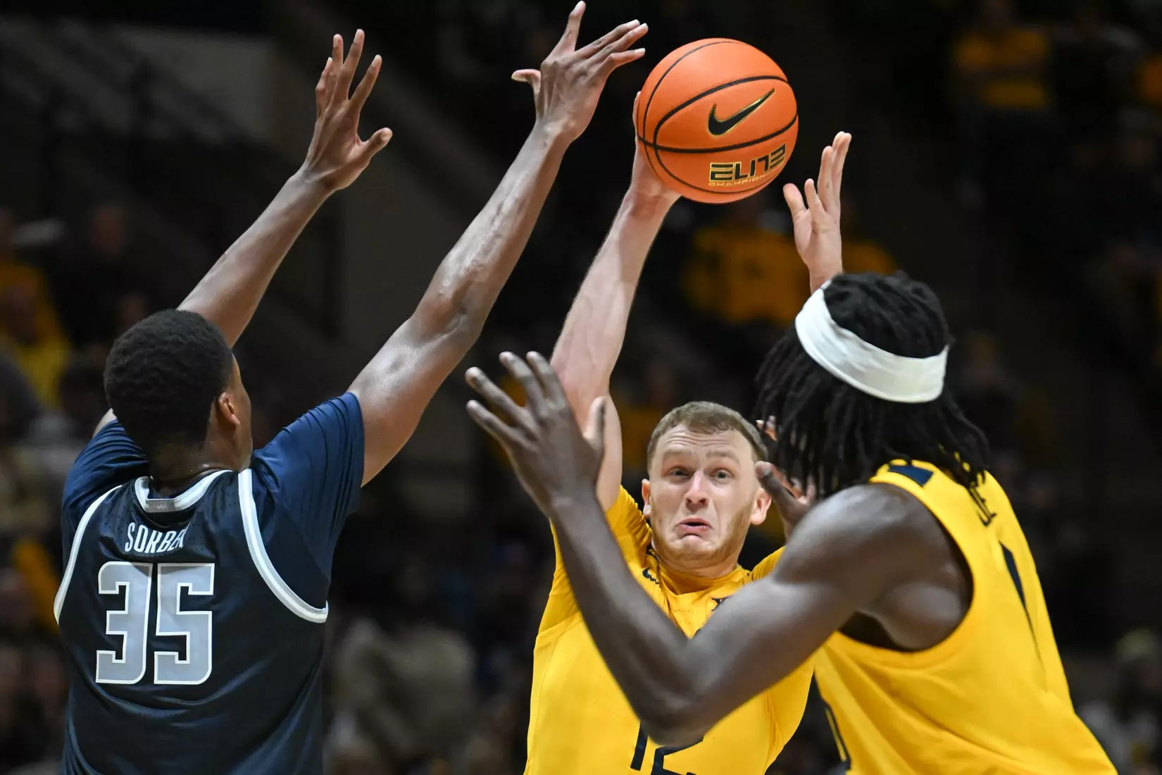 WVU vs Georgetown action at the WVU Coliseum Friday, Dec. 6, 2024.