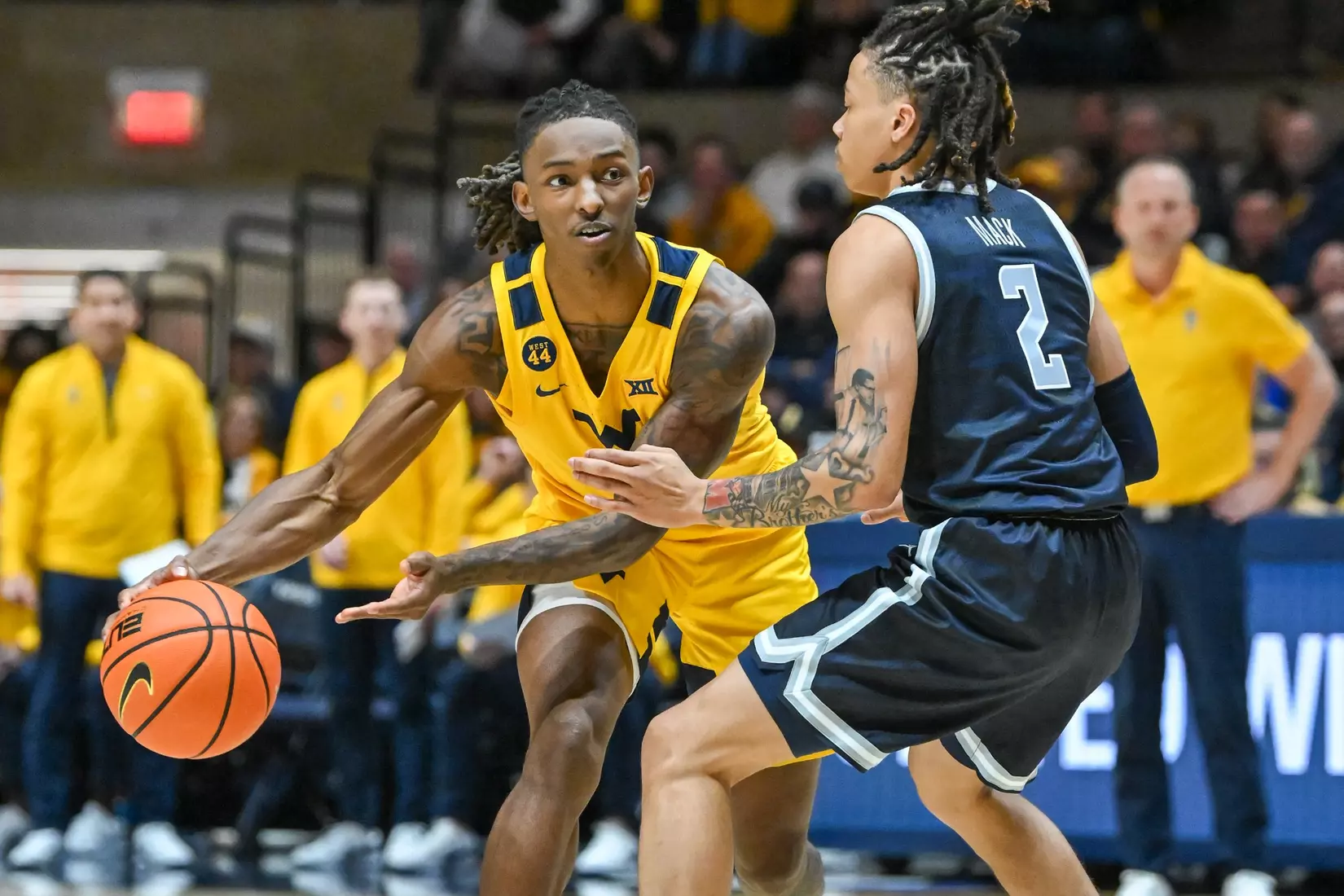 WVU vs Georgetown action at the WVU Coliseum Friday, Dec. 6, 2024.