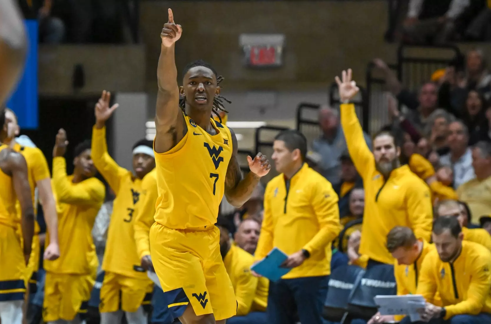 WVU vs Georgetown action at the WVU Coliseum Friday, Dec. 6, 2024.
