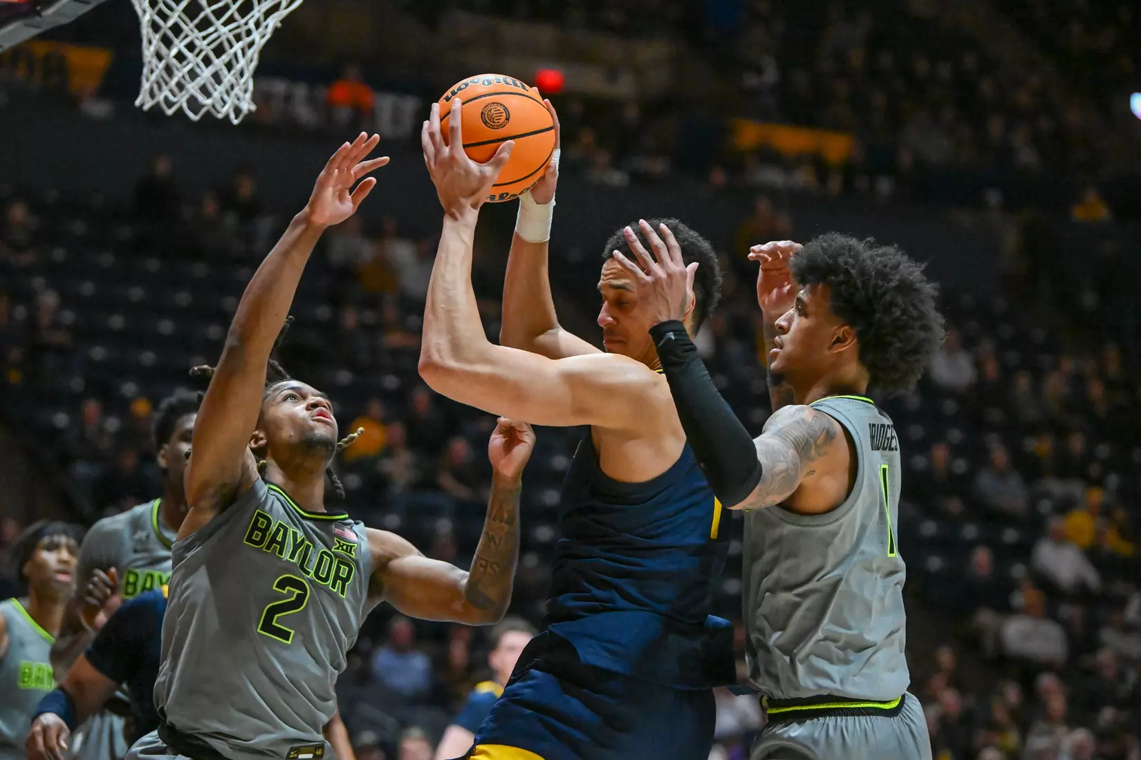 Jesse Edwards grabs a rebound.