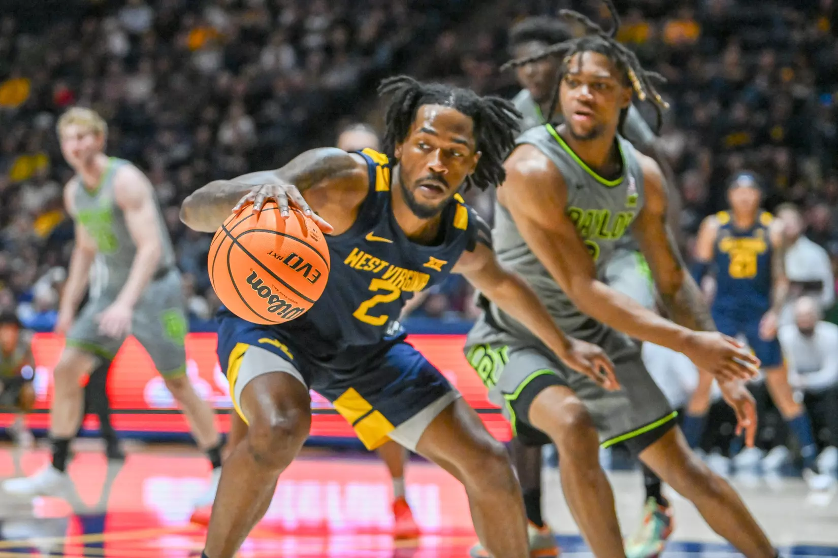 Kobe Johnson drives.