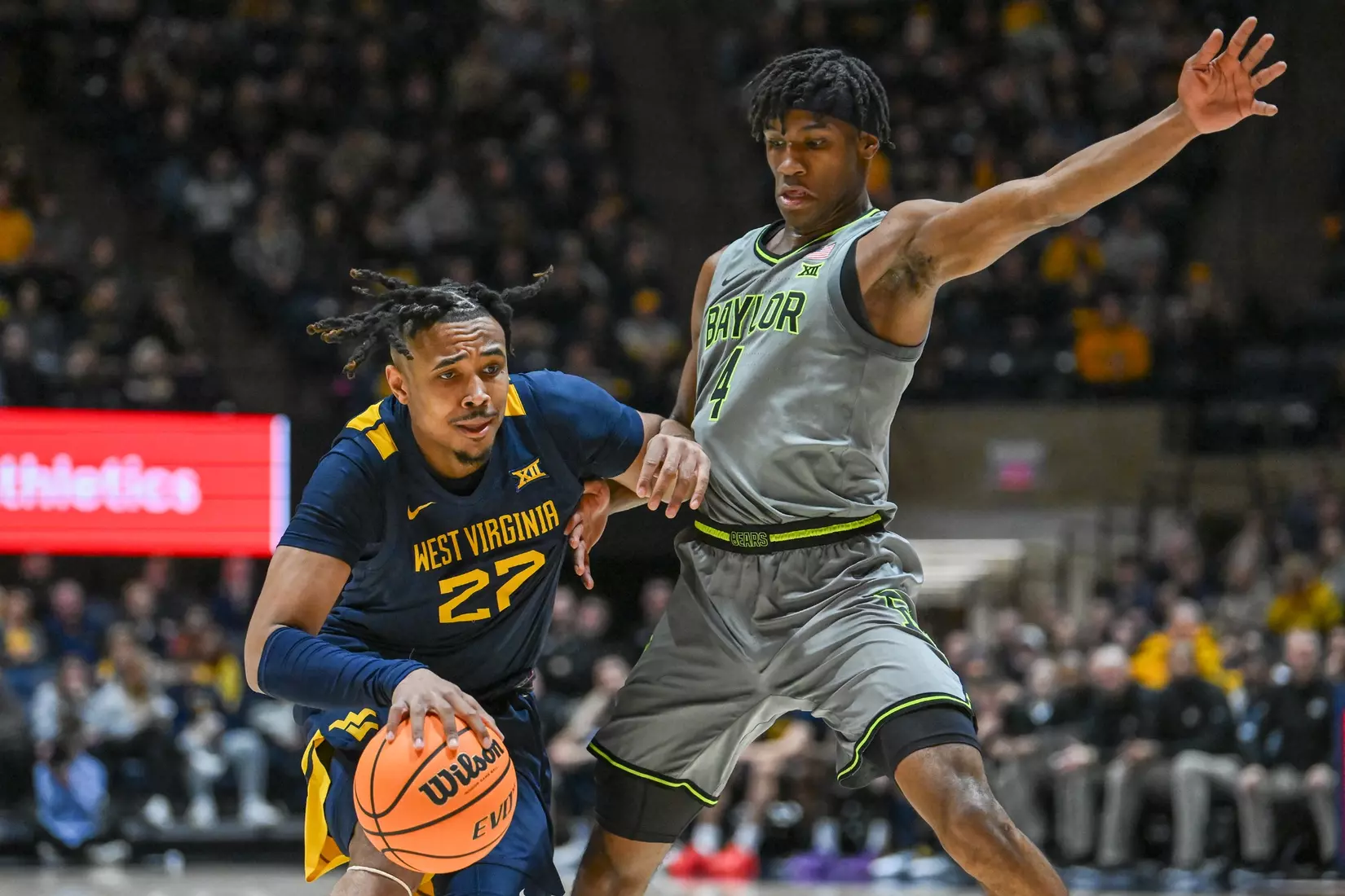 Josiah Harris drives to the basket.