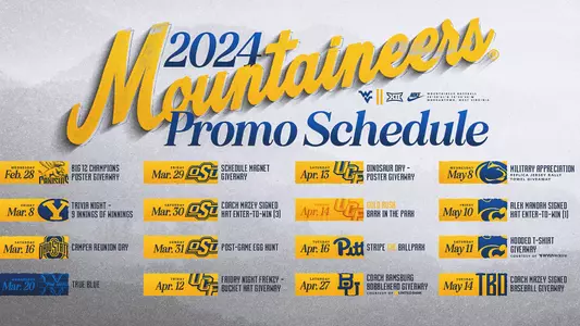 2024 Baseball Promo Schedule