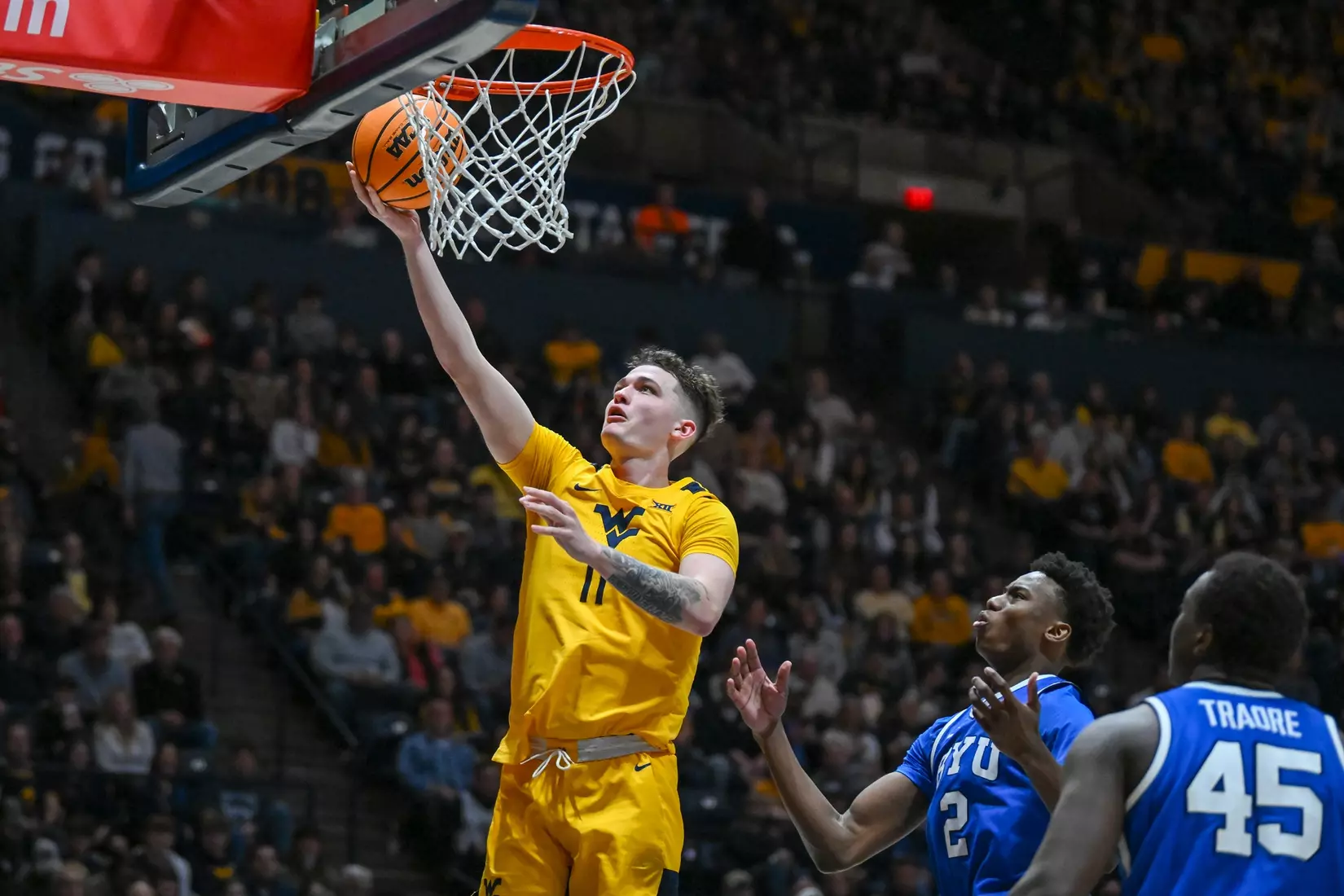 Quinn Slazinski scores on a layup.