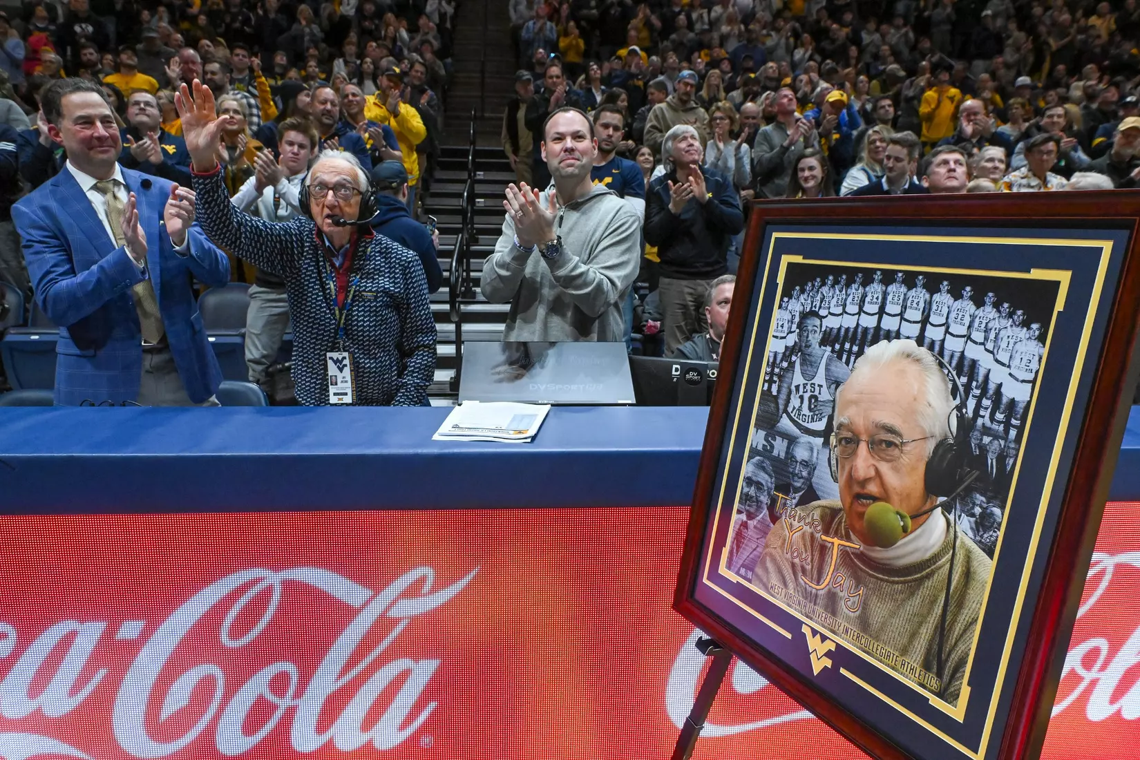 Jay Jacobs was honored during a timeout.