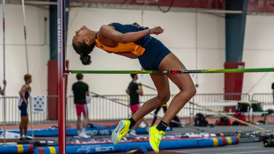 Eden Williams competing in the high jump