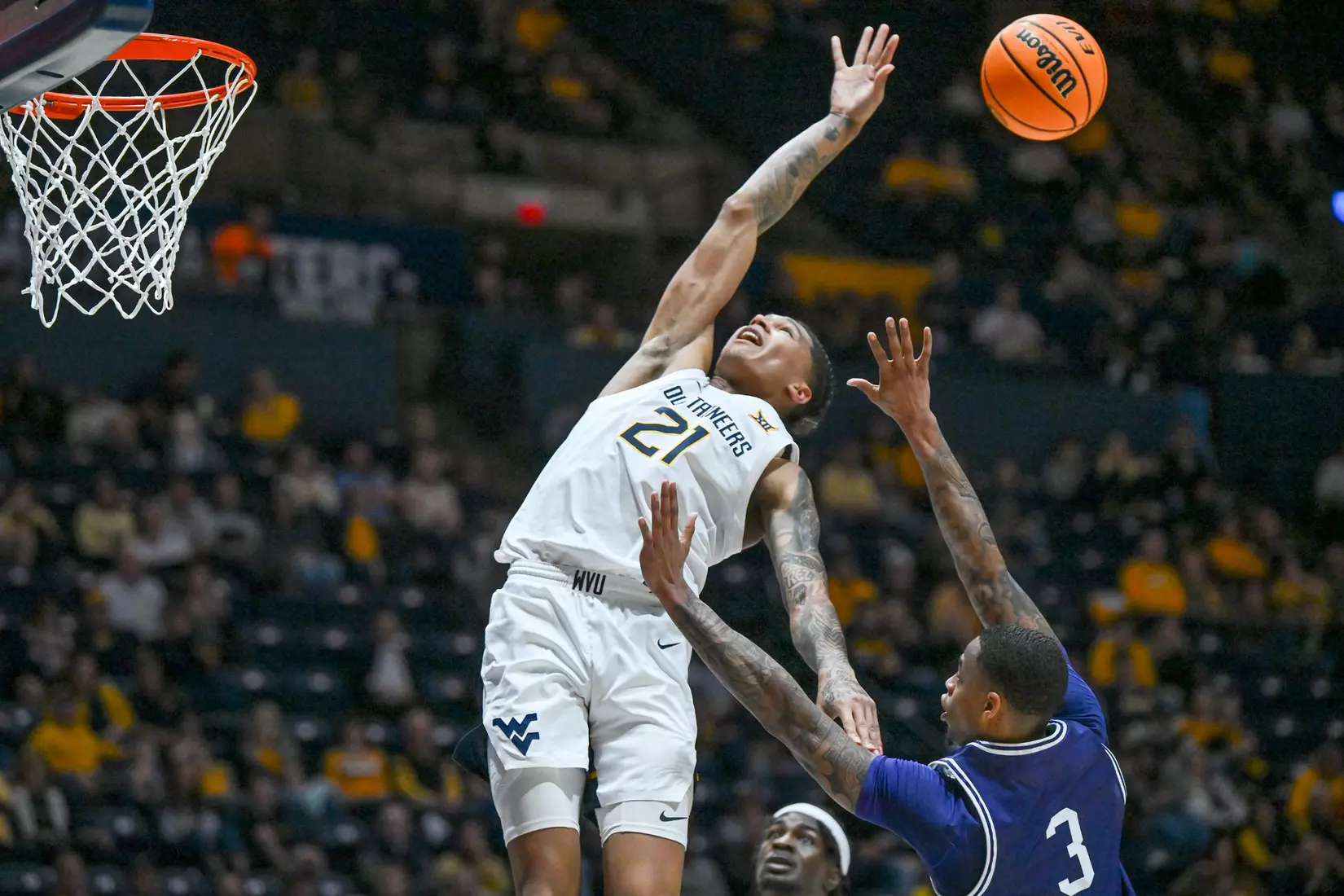 RaeQuan Battle is fouled on his way to the basket.