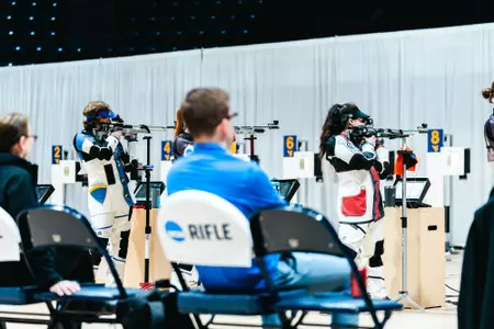 Barnick and Tucker at NCAA Rifle Championships March 9, 2024