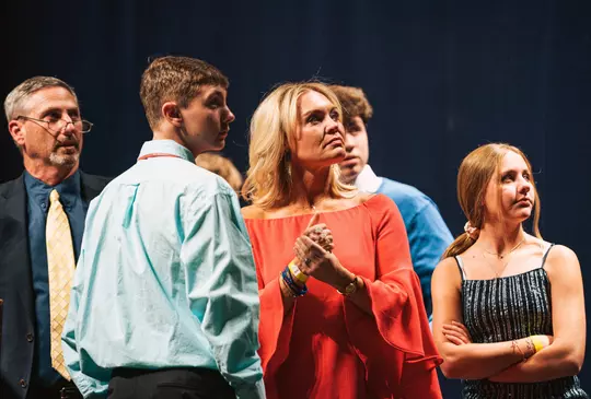 Randy Mazey and family at the annual Leadoff Dinner