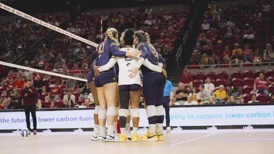 Volleyball team huddle