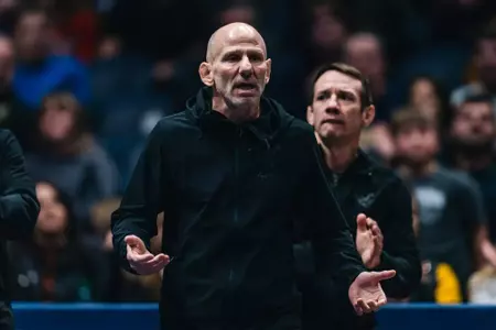 Head coach Tim Flynn leads the WVU wrestling program.