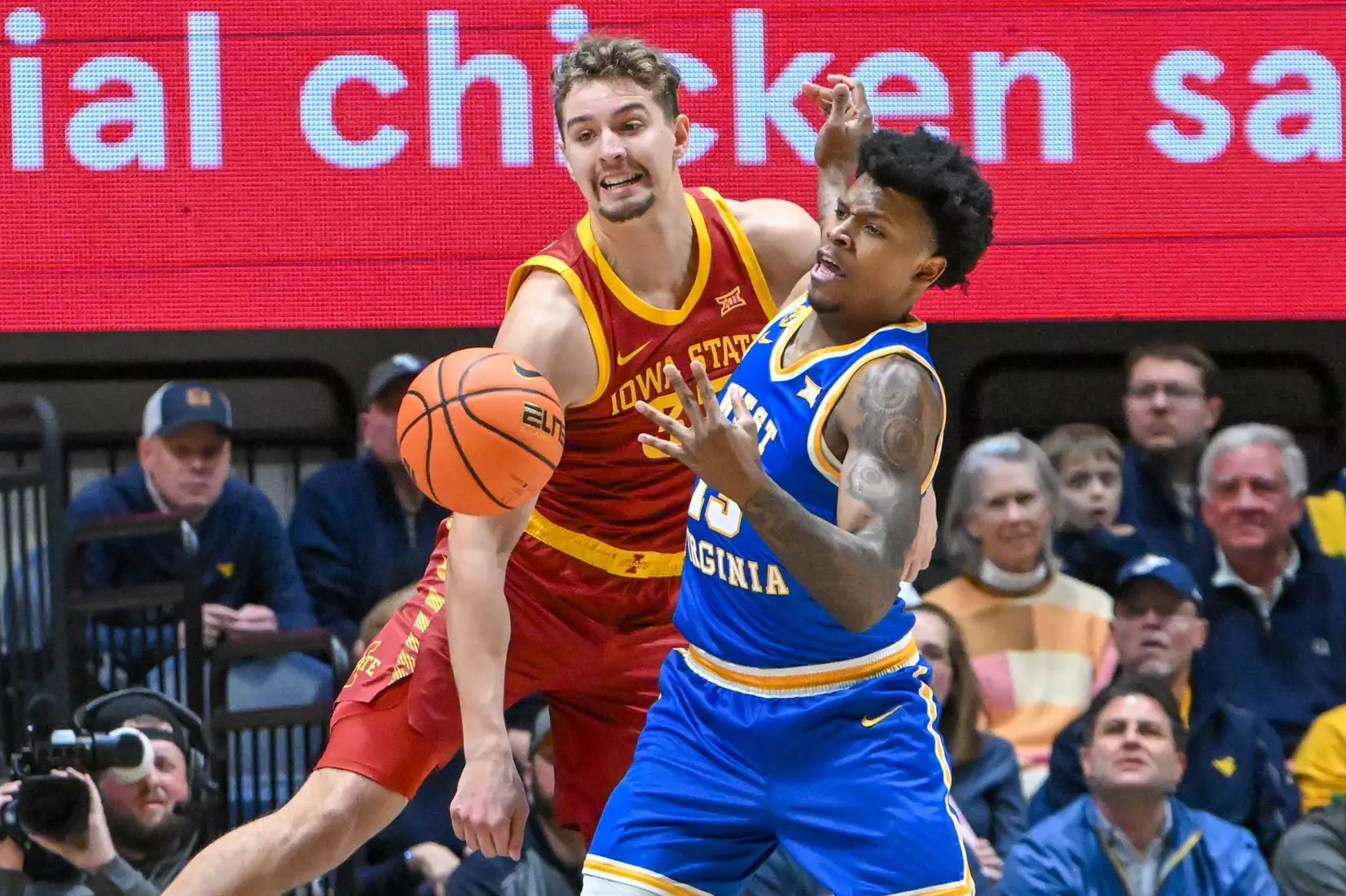 Amani Hansberry fights for a rebound.