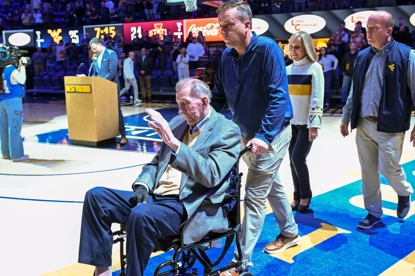 Willie Akers and family at halftime.