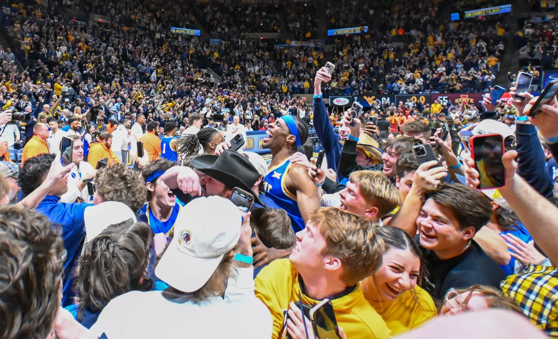 Jonathan Powell celebrates with the fans.