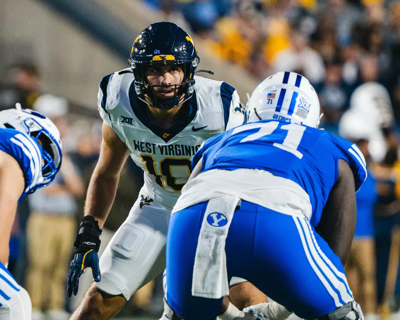 West Virginia faces BYU at Lavelle Edwards Stadium in Provo, Utah, on Friday, Oct. 3, 2025.