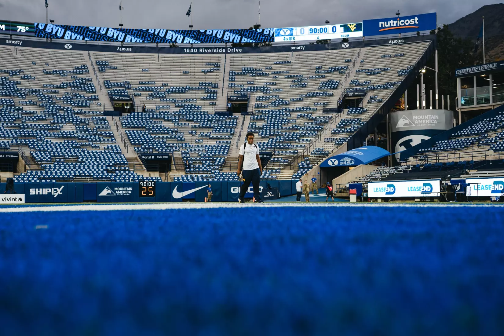 West Virginia faces BYU at Lavelle Edwards Stadium in Provo, Utah, on Friday, Oct. 3, 2025.