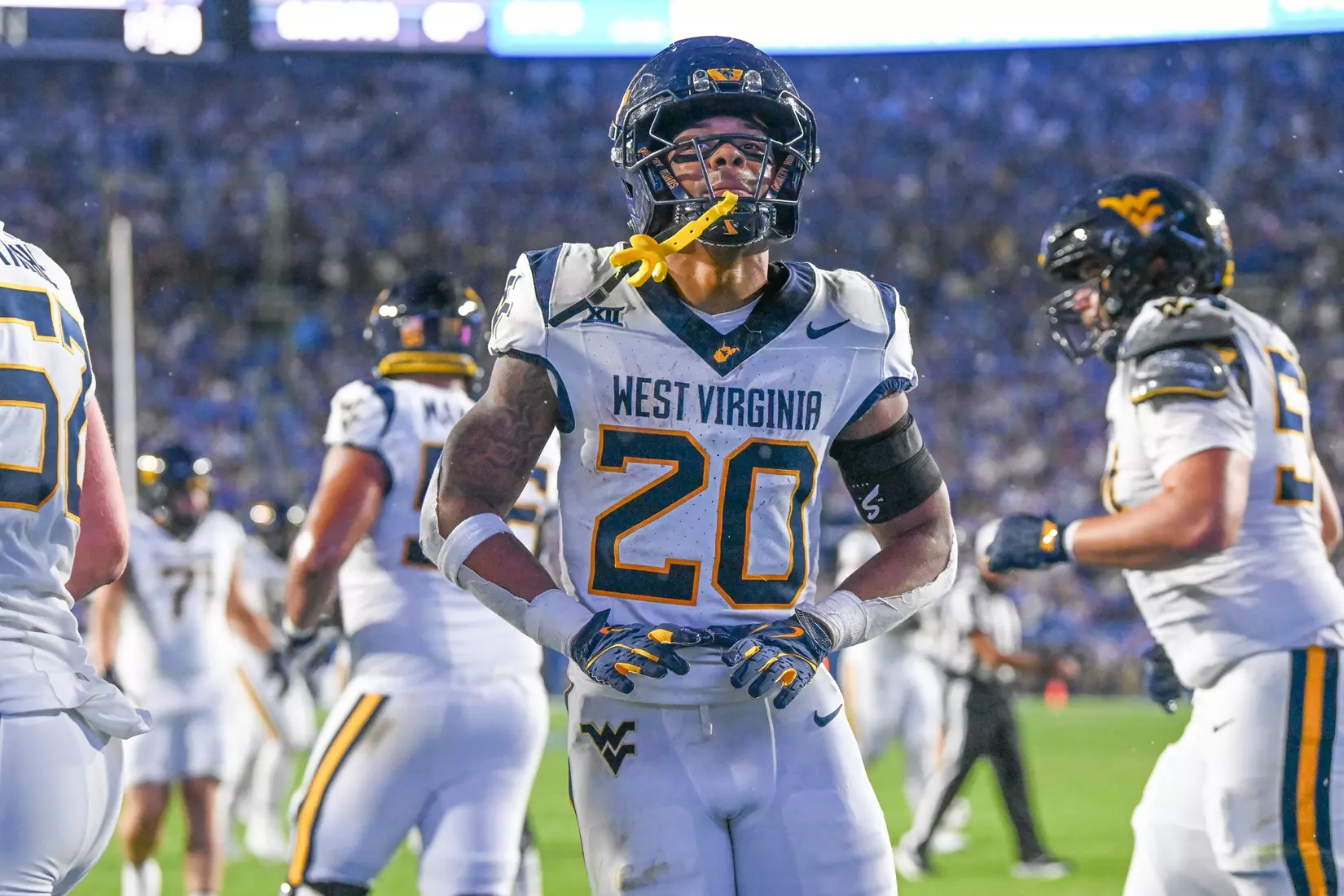 West Virginia faces BYU at Lavelle Edwards Stadium in Provo, Utah, on Friday, Oct. 3, 2025.