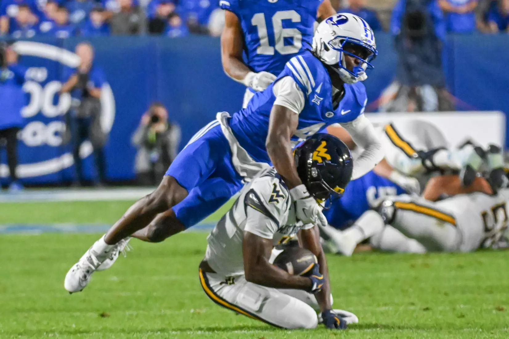 West Virginia faces BYU at Lavelle Edwards Stadium in Provo, Utah, on Friday, Oct. 3, 2025.