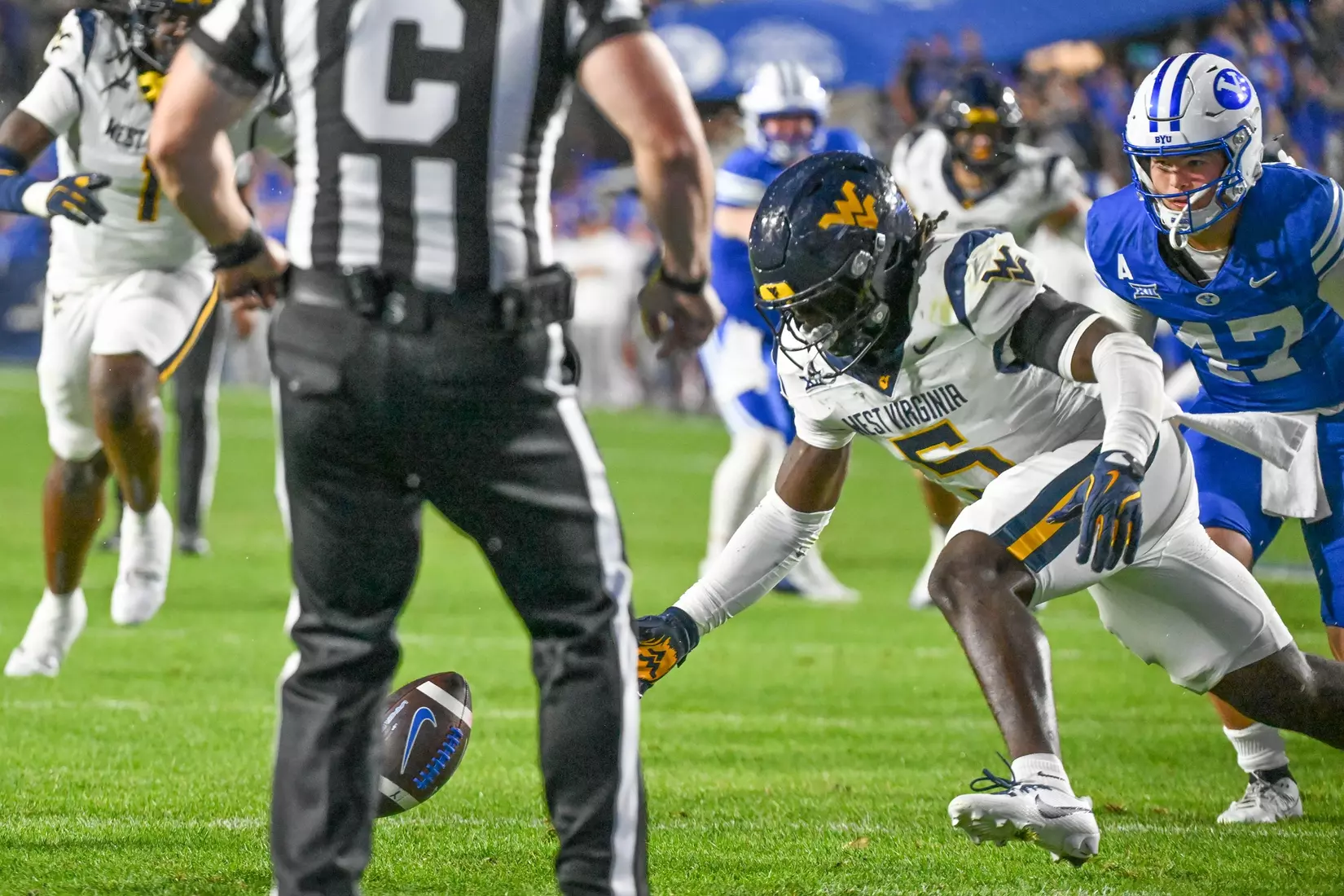 West Virginia faces BYU at Lavelle Edwards Stadium in Provo, Utah, on Friday, Oct. 3, 2025.
