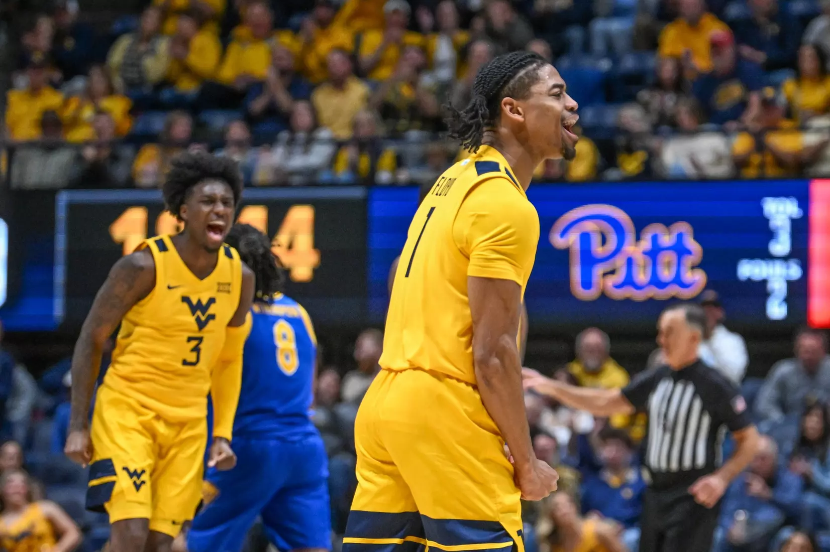 West Virginia hosts Pitt for the Backyard Brawl at Hope Coliseum on Thursday, Nov. 13, 2025, in Morgantown, W.Va.