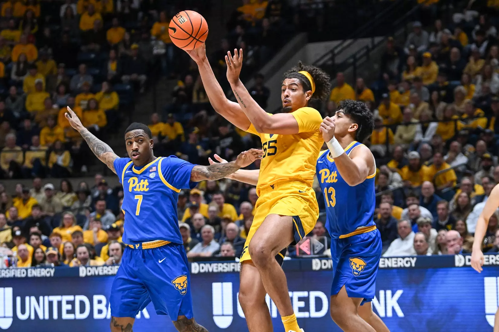 West Virginia hosts Pitt for the Backyard Brawl at Hope Coliseum on Thursday, Nov. 13, 2025, in Morgantown, W.Va.