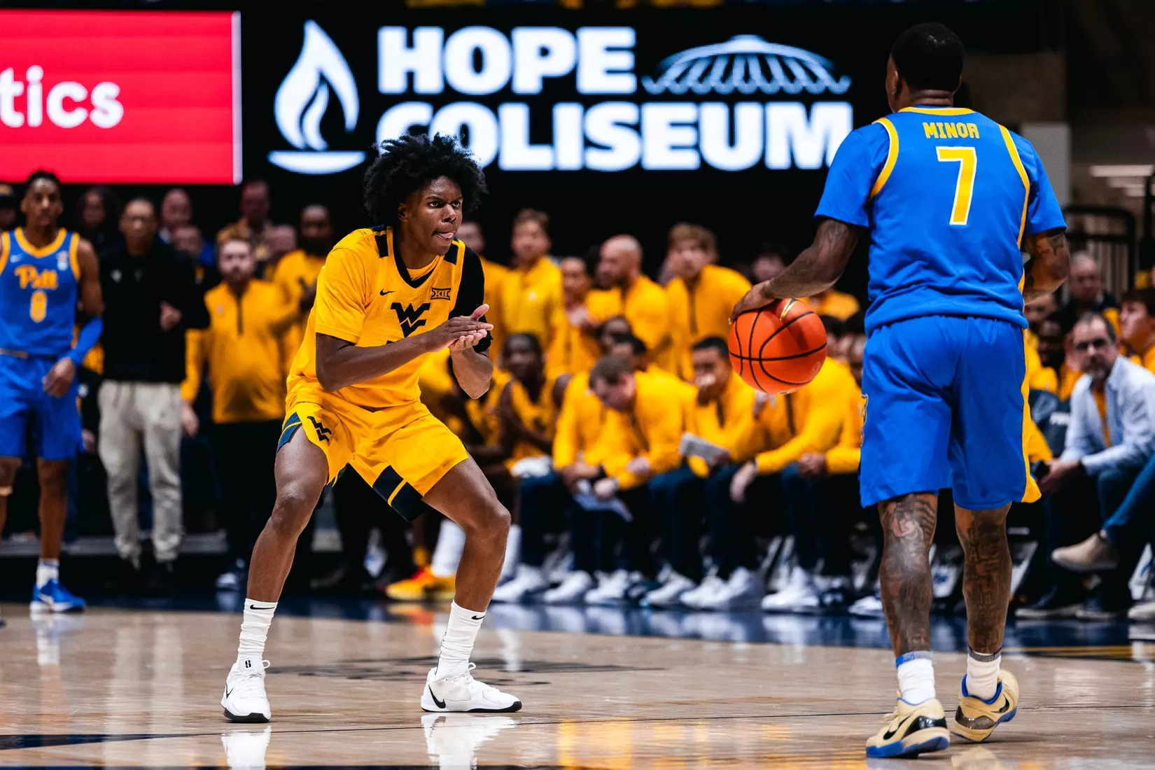 West Virginia hosts Pitt for the Backyard Brawl at Hope Coliseum on Thursday, Nov. 13, 2025, in Morgantown, W.Va.