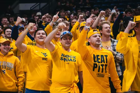 West Virginia hosts Pitt for the Backyard Brawl at Hope Coliseum on Thursday, Nov. 13, 2025, in Morgantown, W.Va.