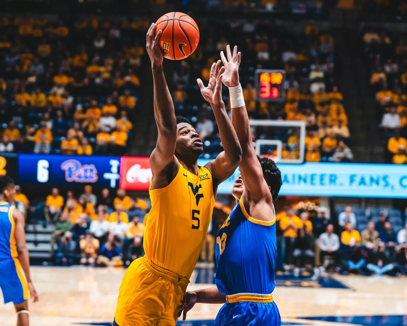 West Virginia hosts Pitt for the Backyard Brawl at Hope Coliseum on Thursday, Nov. 13, 2025, in Morgantown, W.Va.