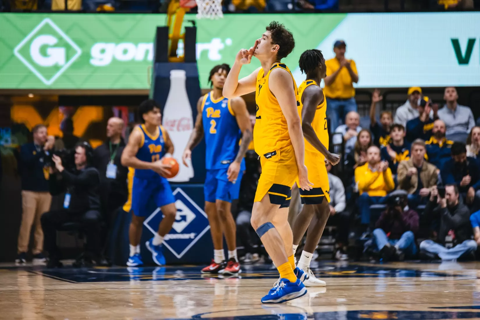 West Virginia hosts Pitt for the Backyard Brawl at Hope Coliseum on Thursday, Nov. 13, 2025, in Morgantown, W.Va.