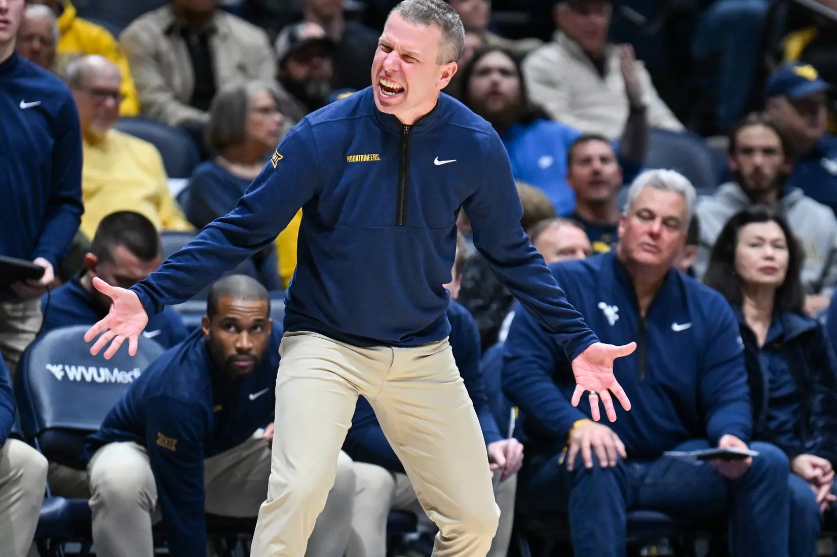 WVU vs Lafayette game action at Hope Coliseum Nov. 17, 2025.