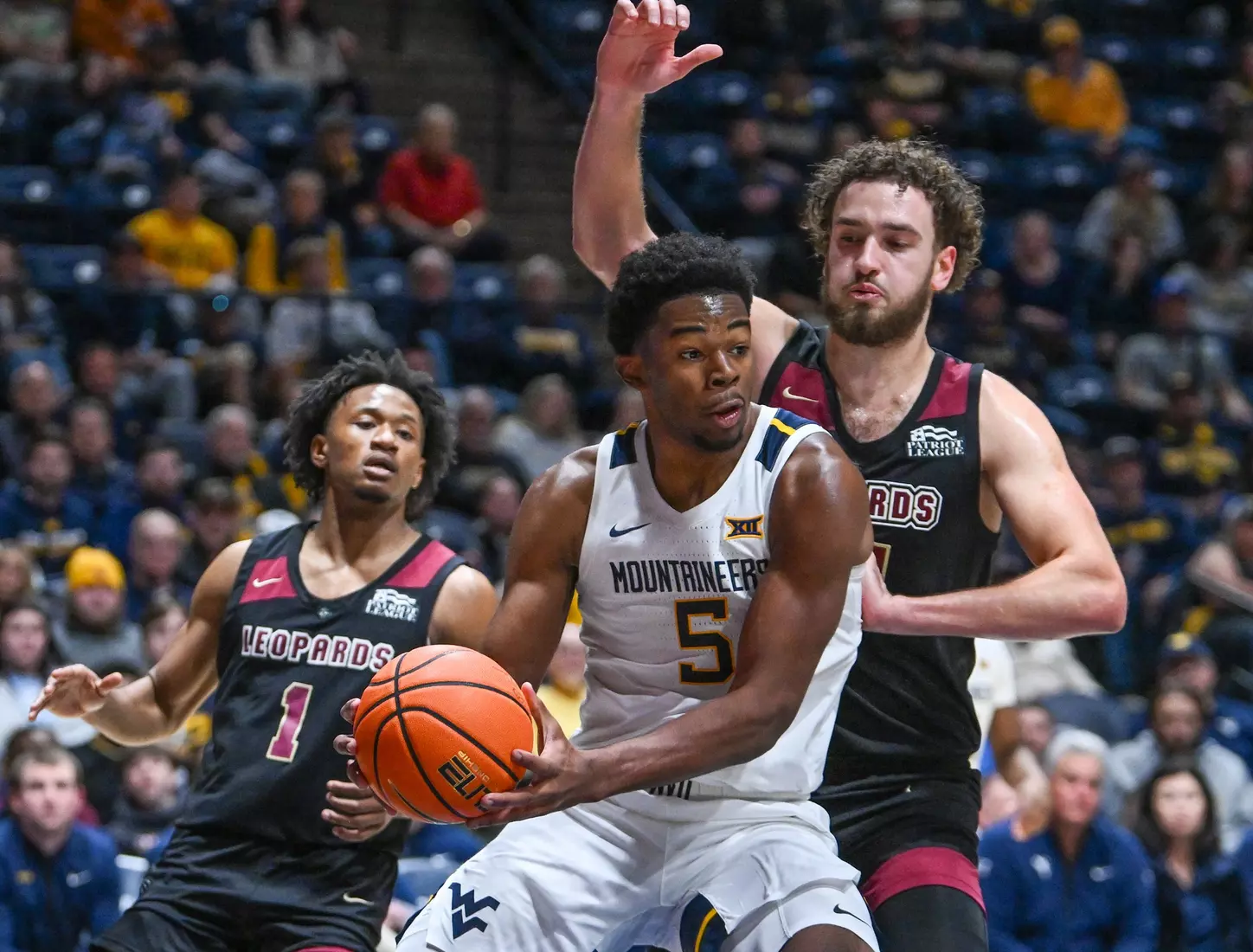 WVU vs Lafayette game action at Hope Coliseum Nov. 17, 2025.