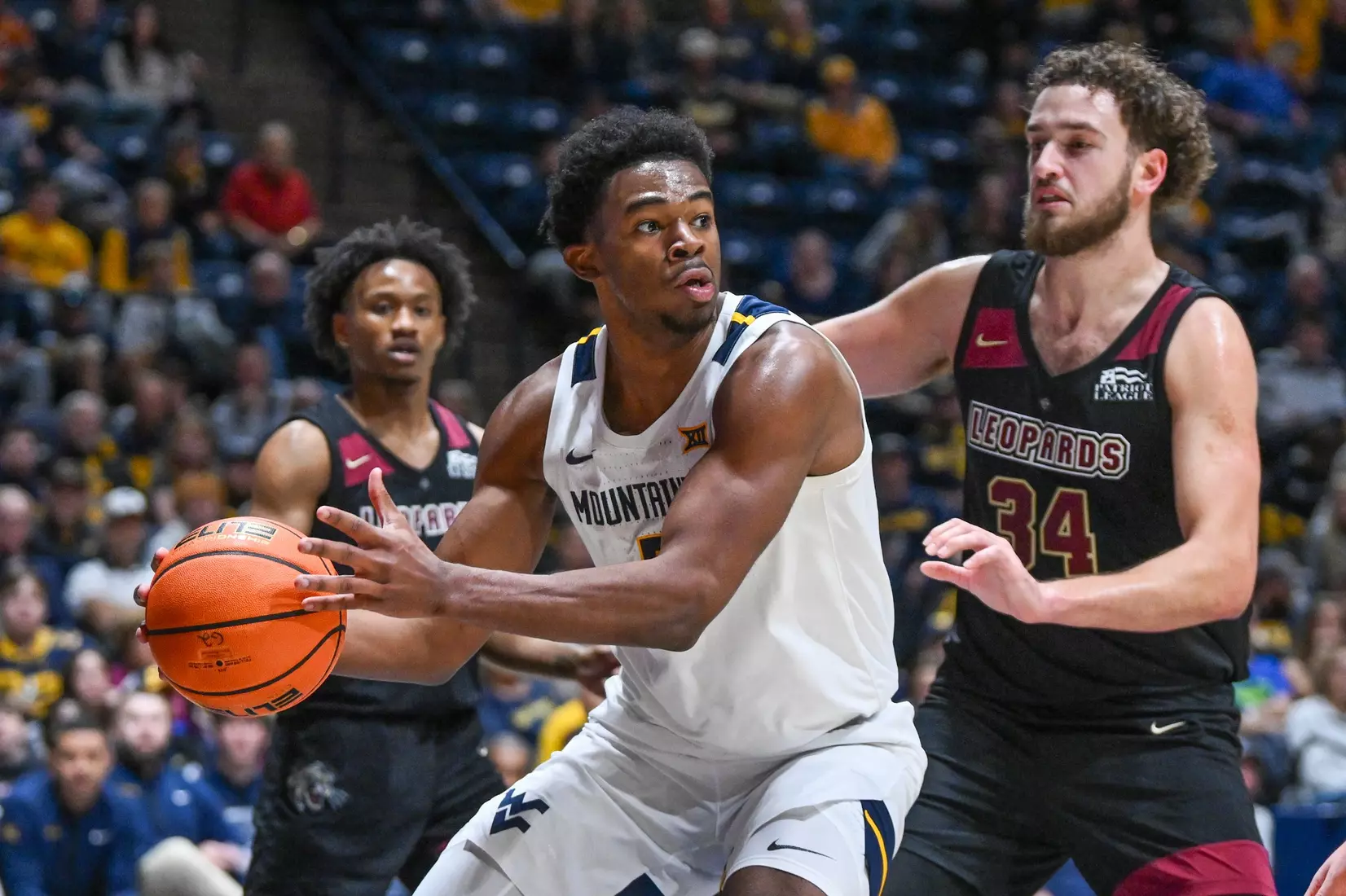 WVU vs Lafayette game action at Hope Coliseum Nov. 17, 2025.