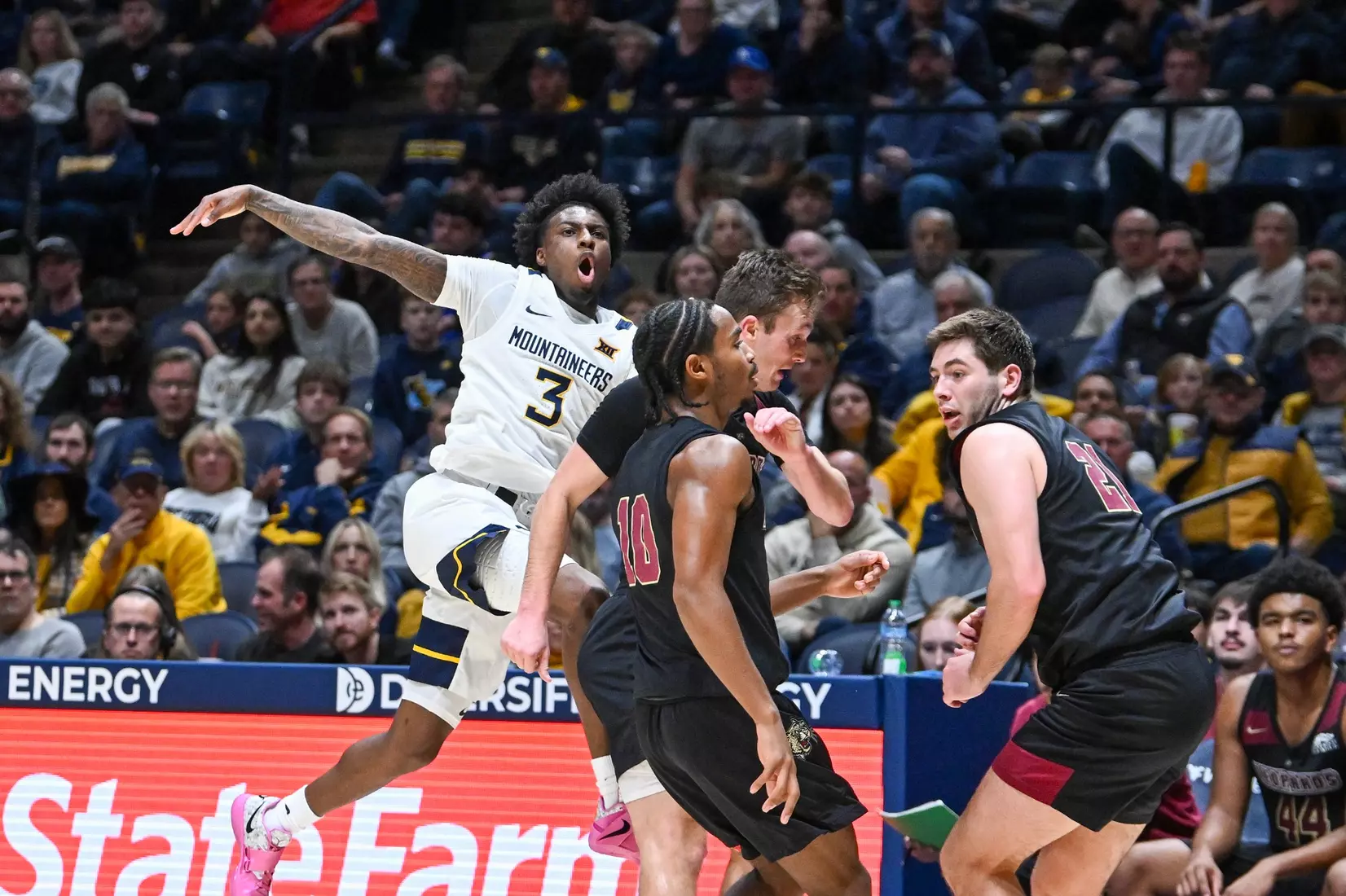 WVU vs Lafayette game action at Hope Coliseum Nov. 17, 2025.