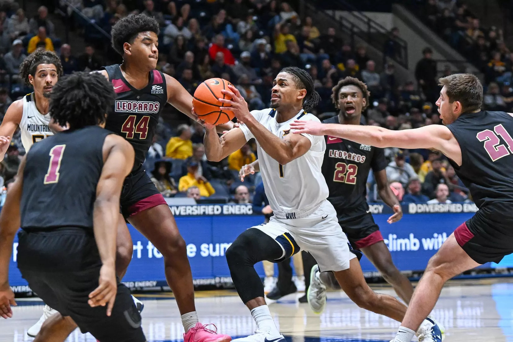 WVU vs Lafayette game action at Hope Coliseum Nov. 17, 2025.