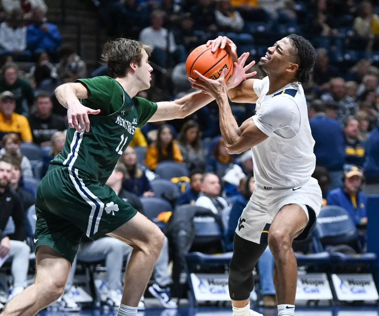 WVU vs Mercyhurst men's basketball Sunday, Nov. 30, 2025 at Hope Coliseum.