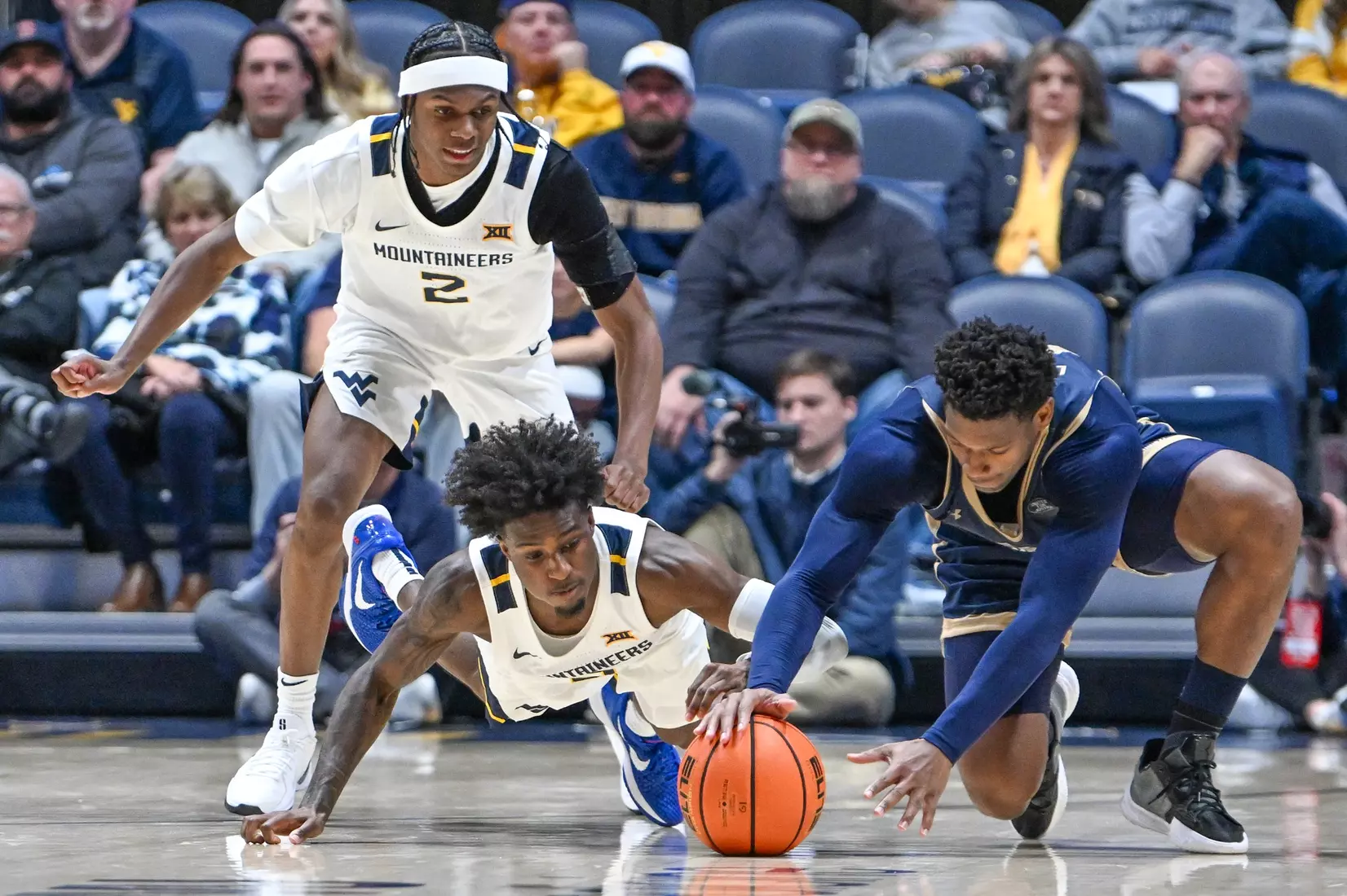 West Virginia opens the season against Mount St. Mary's on Nov. 4, 2025, at Hope Coliseum in Morgantown, W.Va.