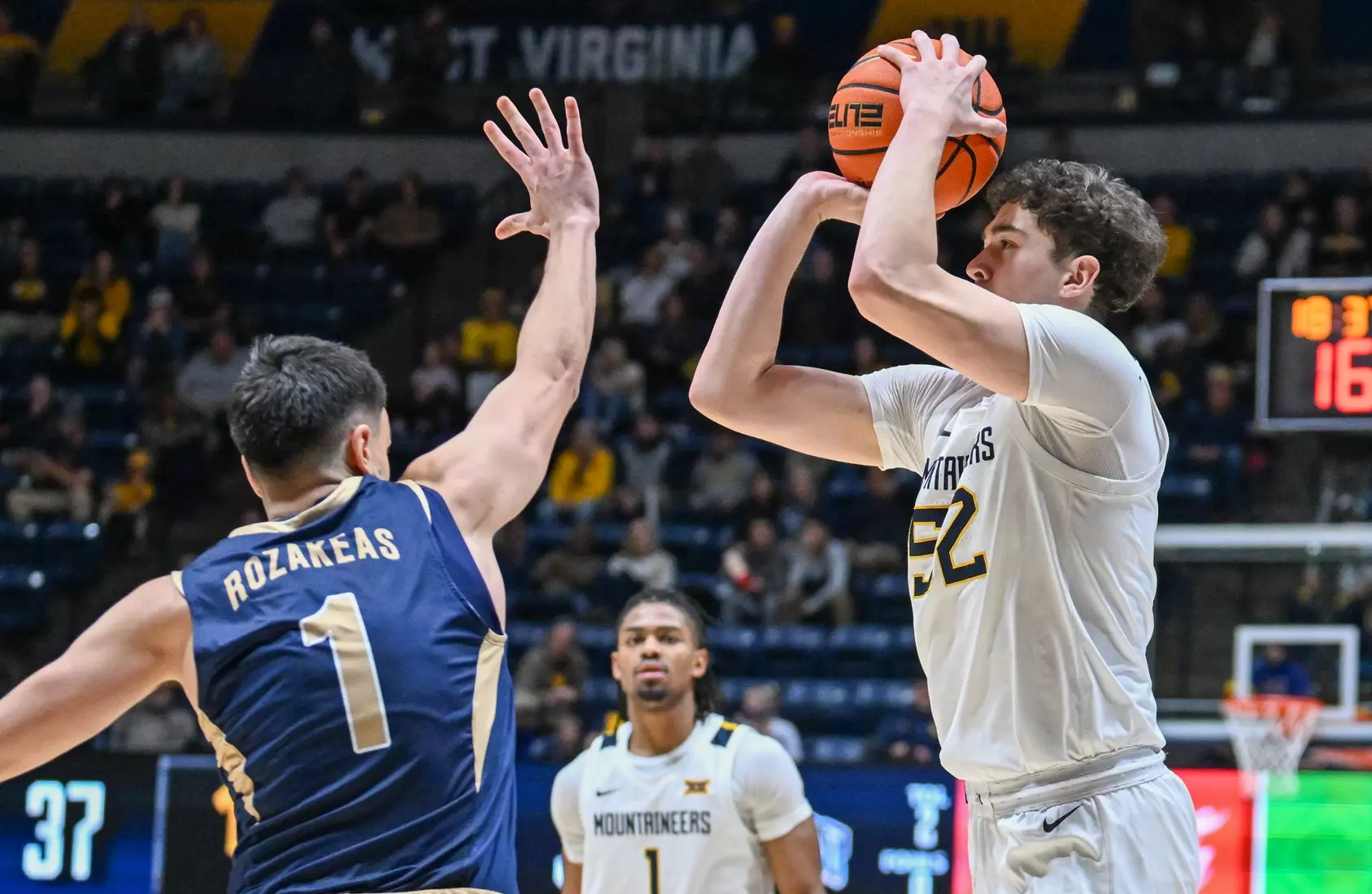 West Virginia opens the season against Mount St. Mary's on Nov. 4, 2025, at Hope Coliseum in Morgantown, W.Va.