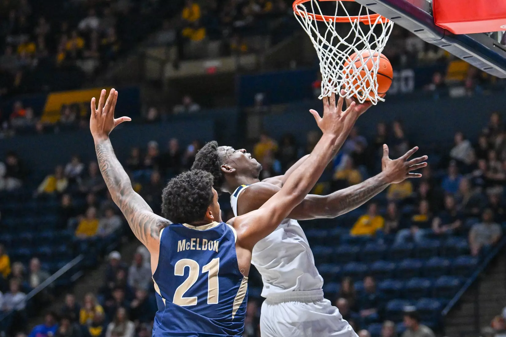West Virginia opens the season against Mount St. Mary's on Nov. 4, 2025, at Hope Coliseum in Morgantown, W.Va.
