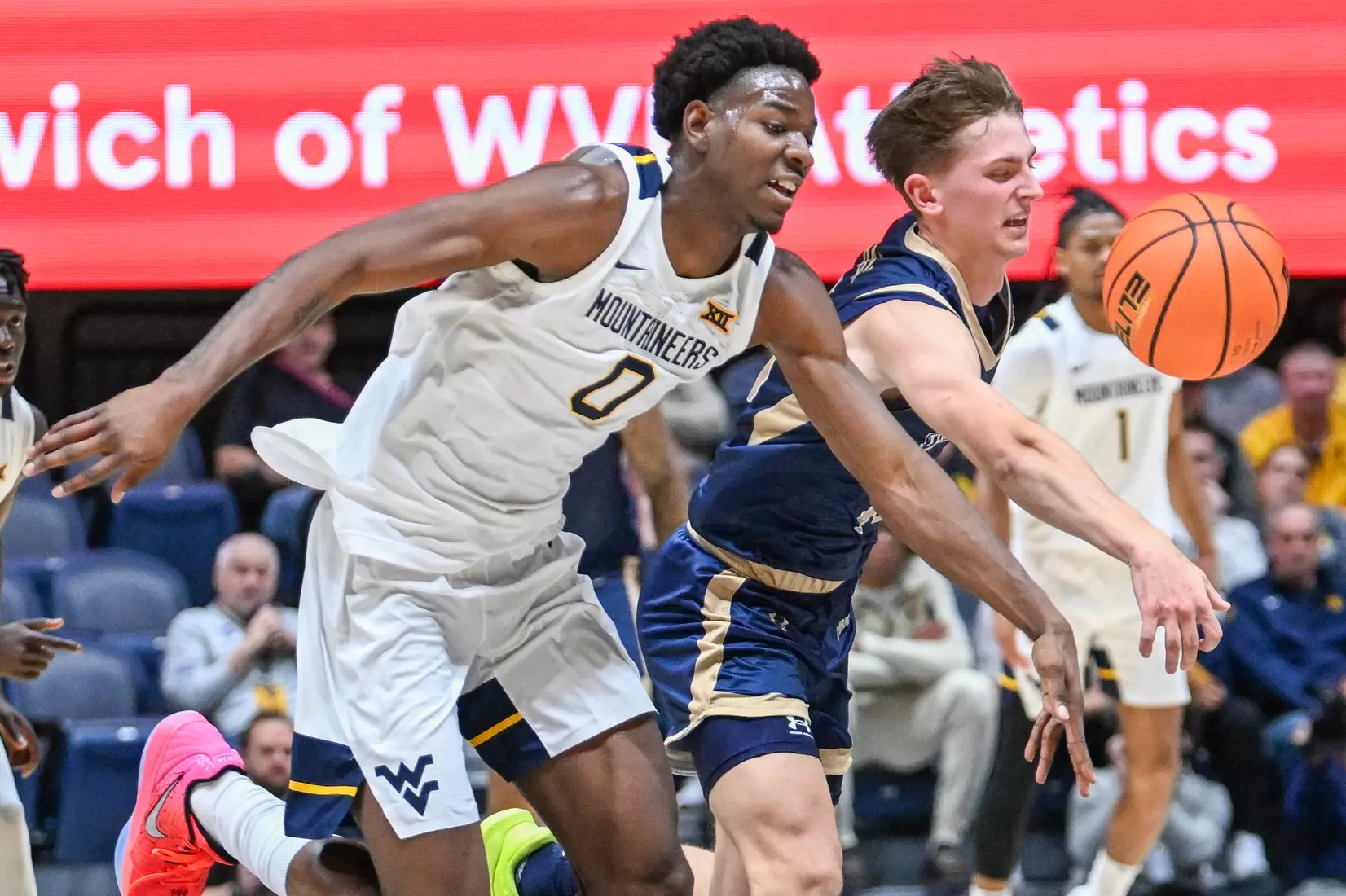 West Virginia opens the season against Mount St. Mary's on Nov. 4, 2025, at Hope Coliseum in Morgantown, W.Va.