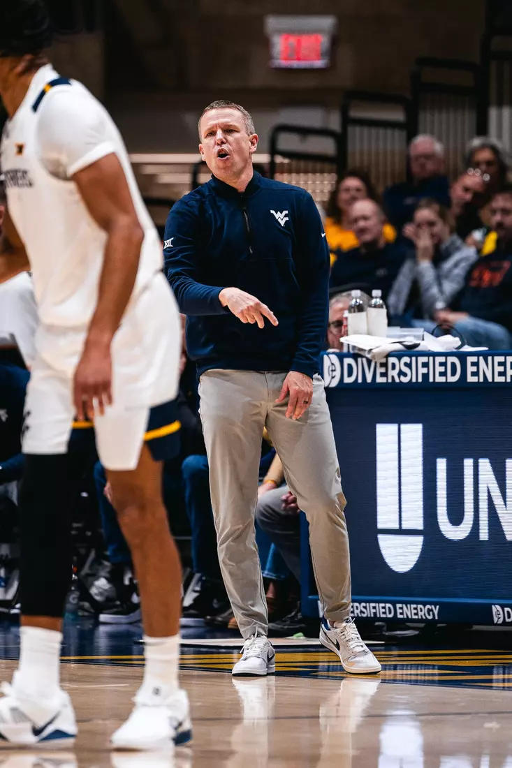 West Virginia opens the season against Mount St. Mary's on Nov. 4, 2025, at Hope Coliseum in Morgantown, W.Va.